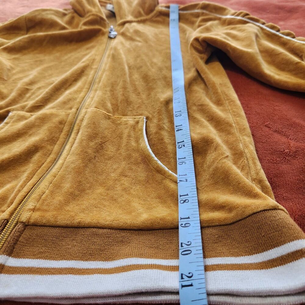 Steve Madden Sweater Size Medium Mustard Color Full Zip Hooded - Picture 3 of 16